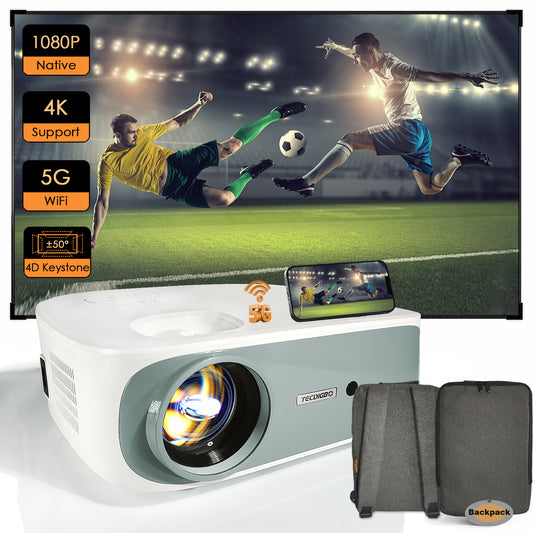 4K 5G Bluetooth Projector 4D Keystone Correction Native 1080P Full HD Outdoor Movie Projector For Smart Phone Laptop PC DVD TV PS4